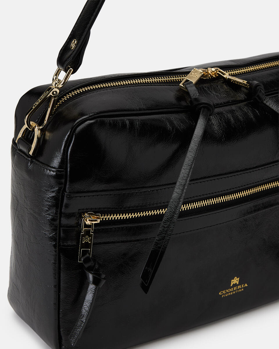 Cuoieria Fiorentina CAMERA BAG GRANDE Collezione Cameron Nero