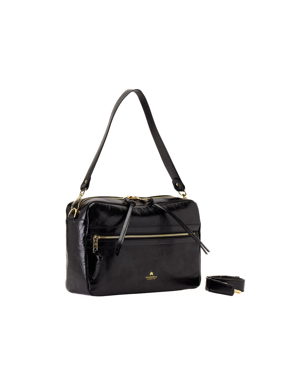 Cuoieria Fiorentina CAMERA BAG GRANDE Collezione Cameron Nero